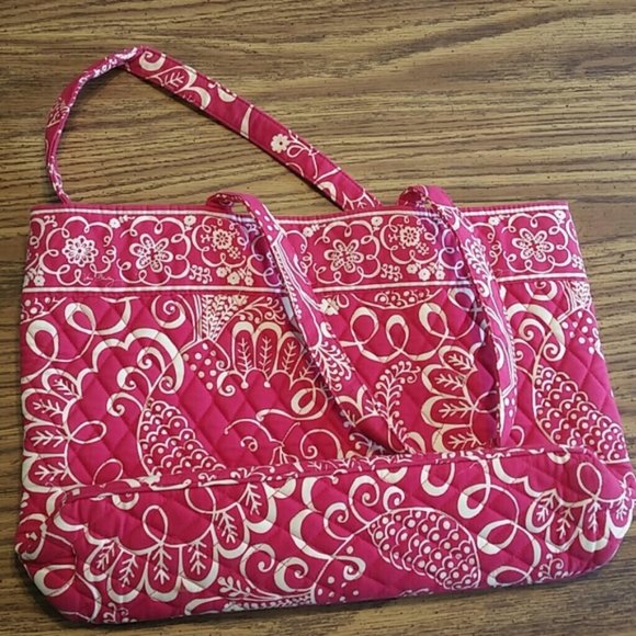 Vera Bradley Large Purse in Twirly Birds Pink NWOT - Picture 2 of 7